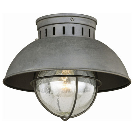Harwich 10" Outdoor Flush Mount Ceiling Light Textured Gray
