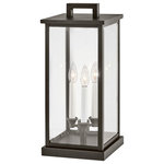 Hinkley Lighting - Hinkley Lighting Weymouth Outdoor 3 Light Pier Mount, Bronze/Clear - Modernize your outdoor space without sacrificing the traditional appeal you long for. Weymouth's subtle yet overstated frame features a clean design, while its symmetrical lines evoke timeless elegance with a contemporary edge. The contrast candle sleeves in warm white balance the robust matte black aluminum cast frame. The beveled glass is an elegant touch to help refract the light. Weymouth is available in a Black or Oil Rubbed Bronze finish.