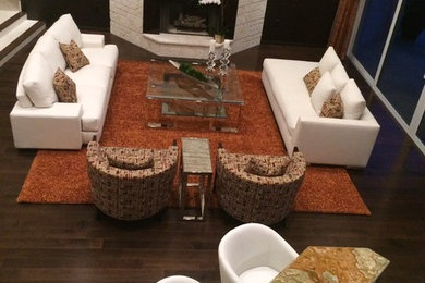 Trendy living room photo in Miami