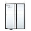 Legend Framed Hinge Swing Shower Door, Inline Panel, Matte Black, 44"x69"