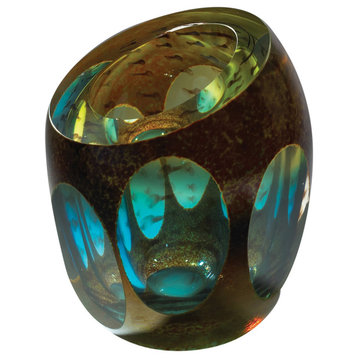 Molten Jewel Vase, Aqua