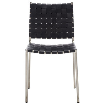 Safavieh Wesson Woven Dining Chair, Black/Silver
