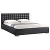 Madison Black Modern Bed with Upholstered Headboard - Full