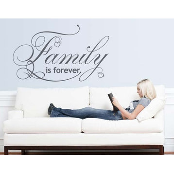 Family Wall Decal Quote, Gray, 31"x13"