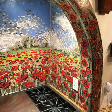 Mosaic Poppy Flower Field I Mozaico