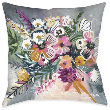 Brilliant Bouquet Outdoor Pillow, 18"x18"