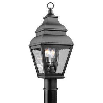 2-Light Outdoor Post Lantern, Black