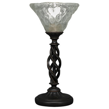 Elegante Mini Table Lamp In Dark Granite, 7" Italian Bubble Glass