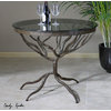 Uttermost Esher Glass Accent Table in Bronze