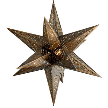 Star Of The East - 5 Light Chandelier - Old World Bronze - Clear