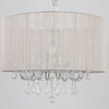 Sydney 8-Light Contemporary Chandelier With Silver Line Shade, Chrome Finish