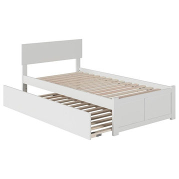 AFI Orlando TwinXL Solid Wood Bed and Footboard with TwinXL Trundle in White