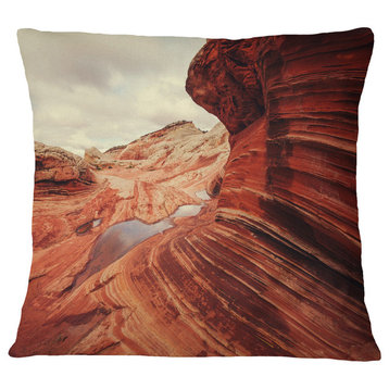 Vermillion Cliffs At Dawn View Landscape Printed Throw Pillow, 18"x18"