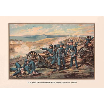 U.S. Army - Field Batteries, Malvern Hill, 1862- Paper Poster 12" x 18"