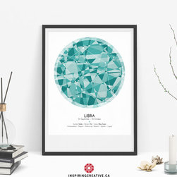 LIBRA Zodiac Constellation Poster - Abstract Modern Art Gallery Quality Gicl&eacute;e P - Prints And Posters