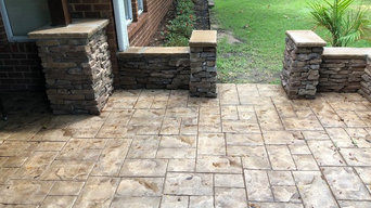 Private Outdoor Slate Stamped Patio