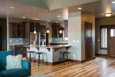 Example of a transitional kitchen design in Other