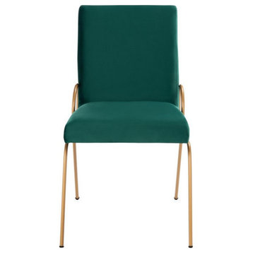 Milana Side Chair, Emerald Velvet, Set of 2