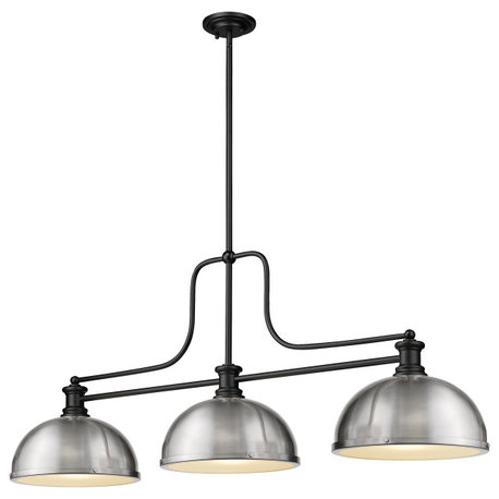 Melange 3 Light Billiard Lighting, Matte Black