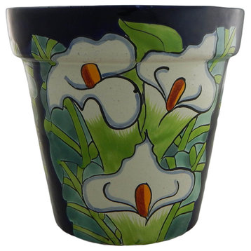 Mexican Ceramic Flower Pot Planter Folk Art Pottery Handmade Talavera 40