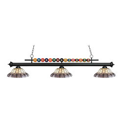 Shark 170MB-H14-4 Multi-Colored Glass Billiard Light - Pool Table Lights