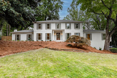 Transitional exterior home idea in Atlanta