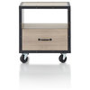 ACME Bemis 1 Drawer Nightstand with Casters in Rustic Natural