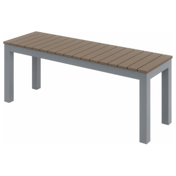 Olio Designs Ivy Aluminum Patio Bench in Mocha and Silver