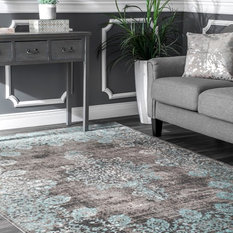 50 Most Por Contemporary Area Rugs For 2018 Houzz Residence Galilee Vintage Style Rug Blue 3 X5 Area
