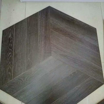 Chevron Oak Carbonized Engineered Hardwood flooring
