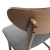 GDF Studio Molle Mid-Century Design Counter Stools, Gray/Walnut, Set of 2