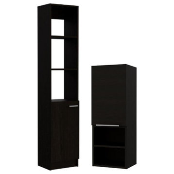 Home Square 2-Piece Set with 32" Medicine Cabinet and 62" One Door Linen Cabinet