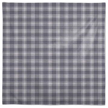 Faded Plaid Dark Gray 58x58 Tablecloth