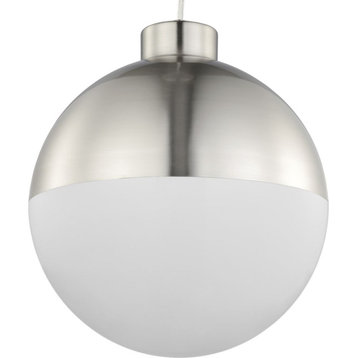 Globe LED Collection Brushed Nickel 1-Light LED Pendant