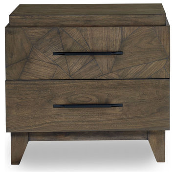 Modus Broderick Two-drawer Nightstand in Wild Oats Brown