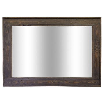 Herringbone Stained Vanity Mirror, Classic Gray, 30"x24", Horizontal