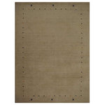 Get My Rugs LLC - Hand Knotted Loom Wool Area Rug Contemporary Beige, [Rectangle] 10'x13' - Indulge in the refined allure of this handcrafted masterpiece - a solid textured Beige shaded hand-knotted wool rug. Each meticulously woven strand embodies a symphony of elegance and simplicity, promising to harmonize effortlessly with your home setup. Its soothing Beige hue evokes a sense of tranquility, while the intricate texture adds depth and character to any space. Elevate your interior aesthetic with this timeless accent piece, where grace meets versatility, and style meets comfort in perfect harmony. Every inch of this masterpiece exudes opulence, boasting a dense weave of premium-quality wool that ensures unrivaled durability. Designed to withstand the rigors of high-traffic areas, its thick and plush texture not only enhances comfort but also promises long-lasting performance. Elevate your living space with this superior product, where beauty meets resilience, making it a perfect choice for those seeking both style and functionality.