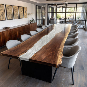 Black Walnut Pearl White River Epoxy Conference Table