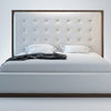 Ludlow Queen Bed, Walnut-White Leatherette