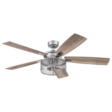Honeywell Carnegie 52" Indoor Ceiling Fan, Remote Control, Pewter