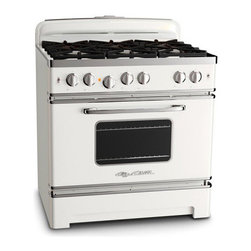 36-Inch Retro Stove, White - Ovens