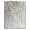 Abstract oil painting "Golden Bloom" Hand-painted art on Wrapped Canvas