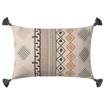Loloi Decorative Throw Pillow 13"x21", Natural, No Fill