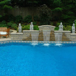 Contemporary Pool Water Feature (Long Island/NY): - Outdoor Fountains And Ponds