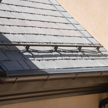 aluminum half round seamless gutters, heat cables ice melting leaf protection
