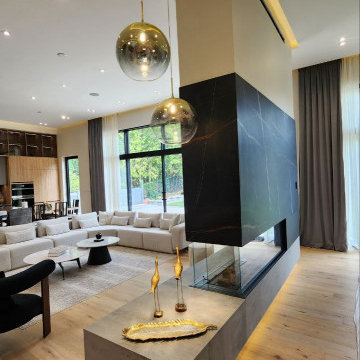Open-Concept Family Room with 60” 3D Gas Fireplace – Thornhill Home