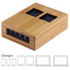Power Hub 5 USB + 2 AC Charging Station, Eco-Friendly Bamboo, No Short Cords