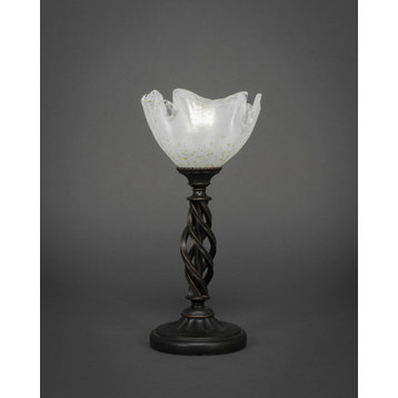 Elegante Leaf Mini Table Lamp - Dark Granite, Gold Ice Leaf, 1
