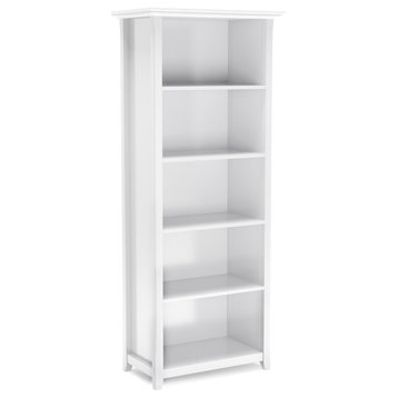 Amherst SOLID WOOD 5 Shelf Bookcase, White