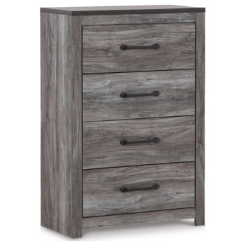Ashley Furniture Bronyan 4-Drawer Wood Chest in Rustic Charcoal